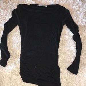 Long sleeve black cotton shirt
